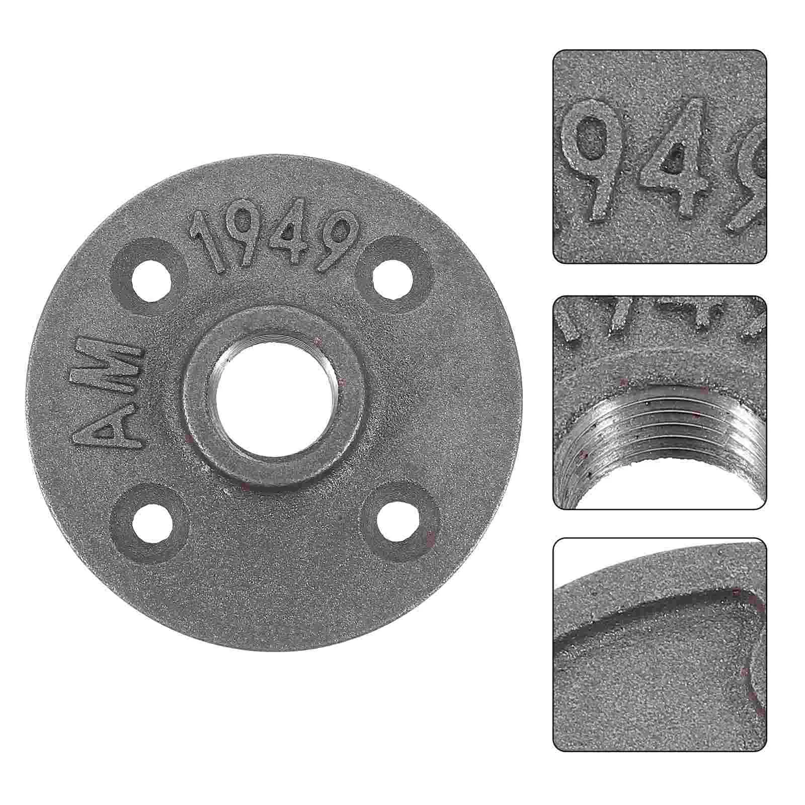 

4 Pcs 4-Point Flange Plate Malleable Iron Fittings Rack Shelf Pipe Furniture Shelving Decor Fixed Base Flanges Decorative Retro