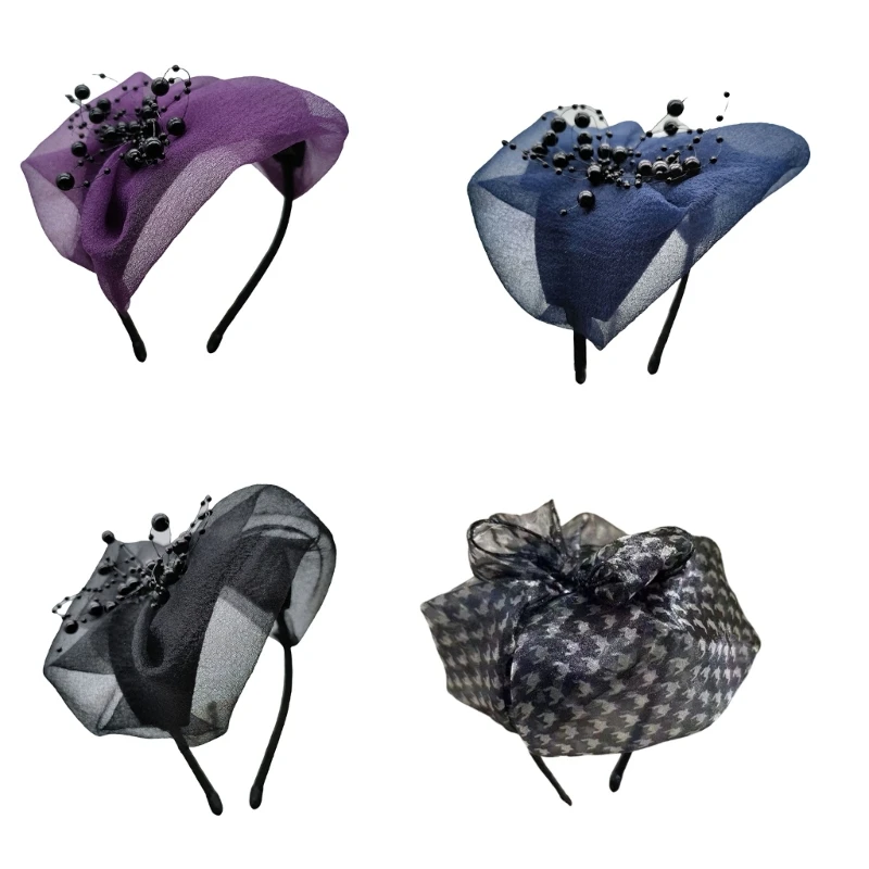 A2ES Women's Fascinators Headpiece Delicate Beaded Headband Hair Accessories Headwear For Wedding Evening Party Gatherings