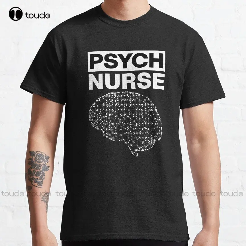 Psych Nurse Brain Illustration | Mental Health Nurse | Gift For Mental Health Nurse Classic T-Shirt Custom Gift Xs-5Xl Tshirt