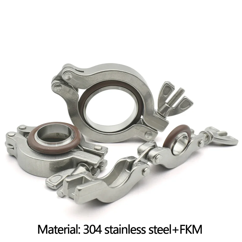 KF16, KF25, KF40, KF50 Aluminum KFVacuum Clamps, 304 Stainless Steel KF Vacuum Clamps, With Or Without Brackets+NBR/FKM O-rings