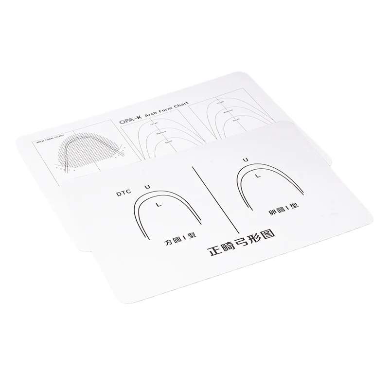 5pcs Orthodontic Arch Form Chart Nickel-Titanium Archwire Bending Comparison Chart Plastic Maxillary Arch Form Guide for Clinic