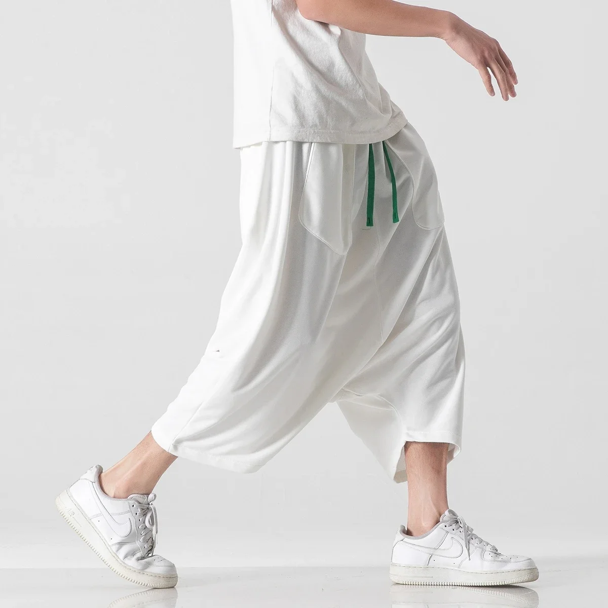 New Men Sweatpants Streetwear Summer Vintage Loose Casual Pants Wide Leg Pants Men Elastic Waist Baggy Harajuku Hip Hop Trousers