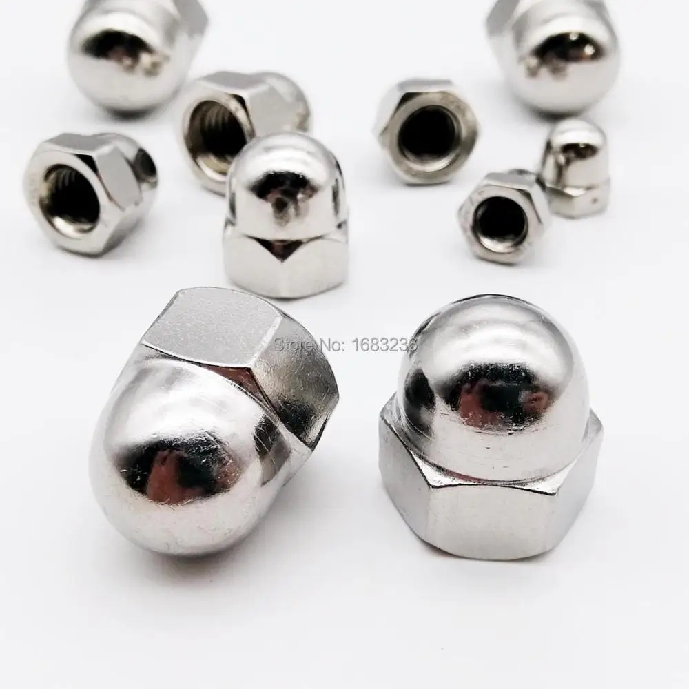 1/5/10/50pcs High Quality M3 M4 M5 M6 M8 M10 M12 M14 M16 304 A2-70 Stainless Steel Hex Acorn Nut Cap Decorative Cover Dome Nuts