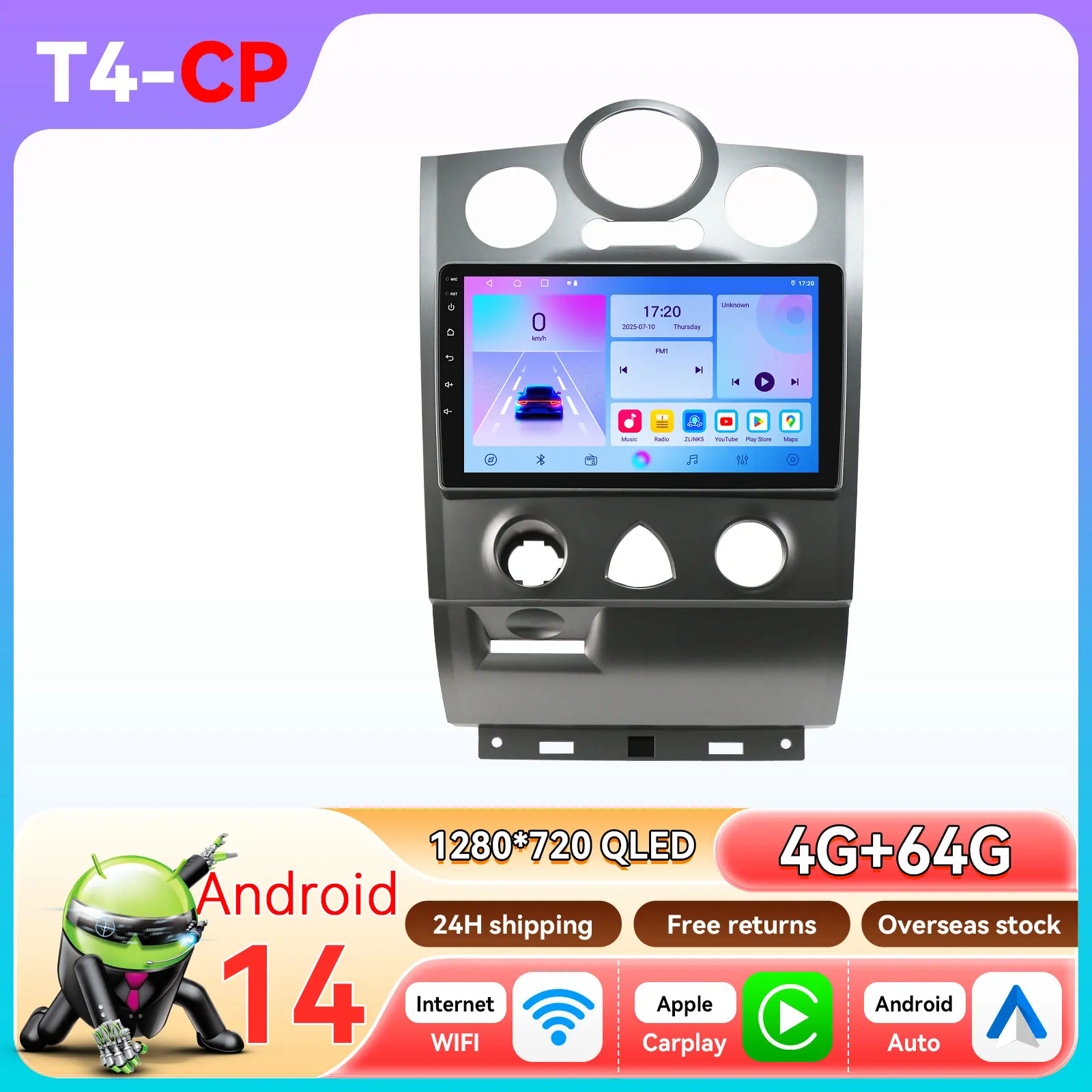 Hizpo AI Carplay Android 14 autoradio voor Renault Megane 2 2002-2009 Multimedia Navigatie Draadloze CarPlay 8+128G FM SWC GPS 4G 360 Camera