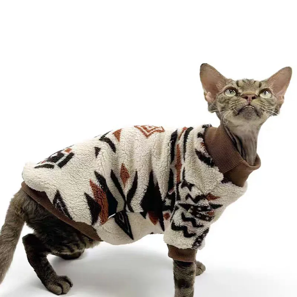 Autumn Winter Dog Clothes for Small Dogs Cats Chihuahua Schnauzer Puppy Warm Plush Ethnic Style Sweater Pet Pullovers Outfits
