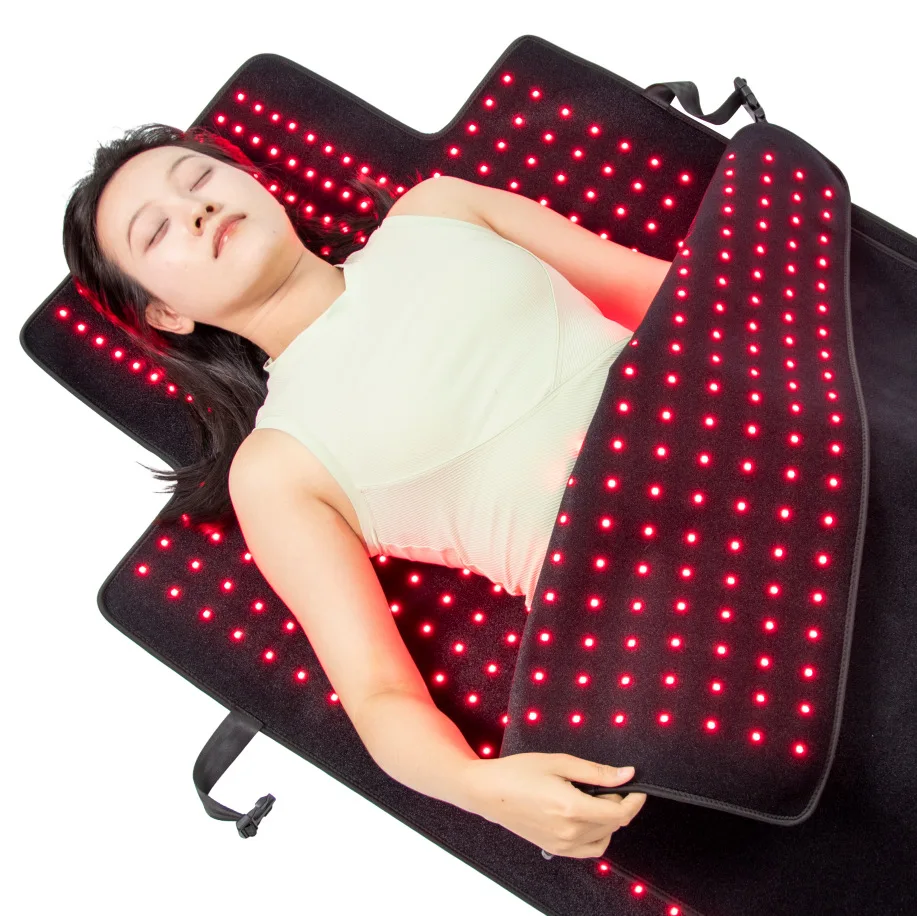 1.8m Snap-Button Red Light Therapy Sleeping Bag, 1620 LEDs 660nm+850nm, Full-Body Photobiomodulation, Infrared Sleep Wrap
