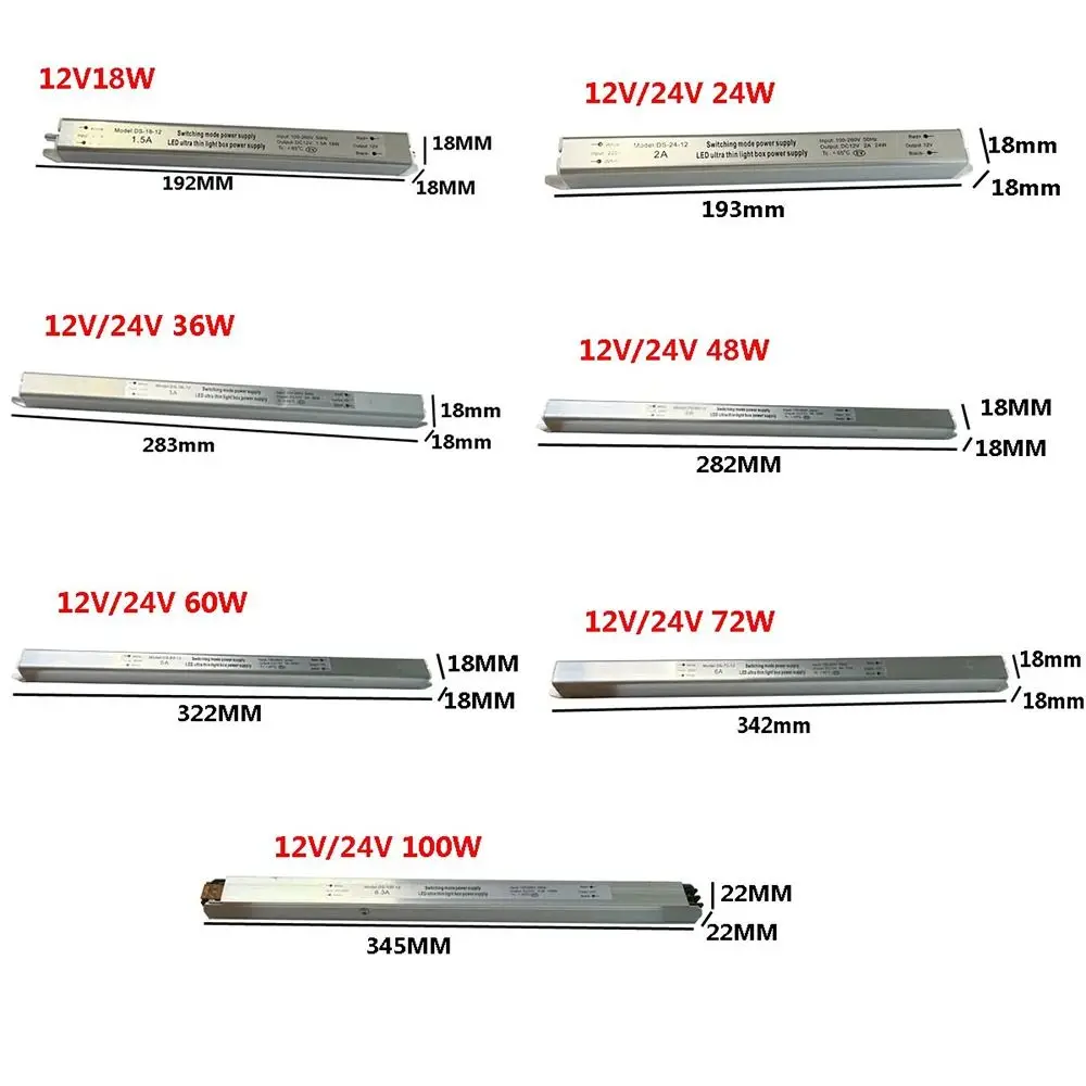 1Pcs For LED Light Strip Lamp LED Driver Power Supply AC220V To DC 12V/24V Advertising Board Power Parts Switching LED Driver