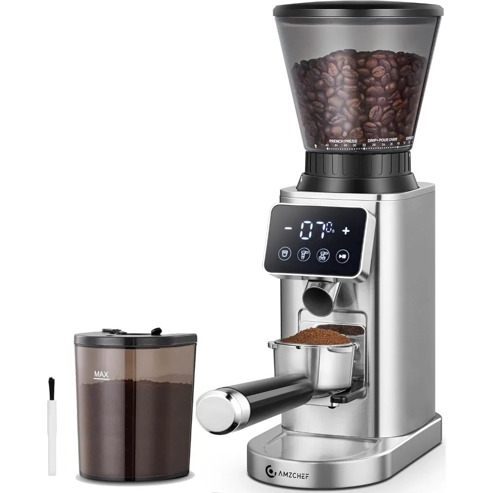 

Coffee Grinder, Coffee Bean Grinder for Home Use with Precise Grinding, LED Control Panel, Detachable Funnel Stand