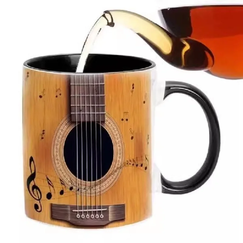 

350ml Classical Guitar Cello Mug 11oz Ceramic Coffee Mugs Travel Tea Cups Guitarist Cellist Gifts Mugs Cocktail Accessories