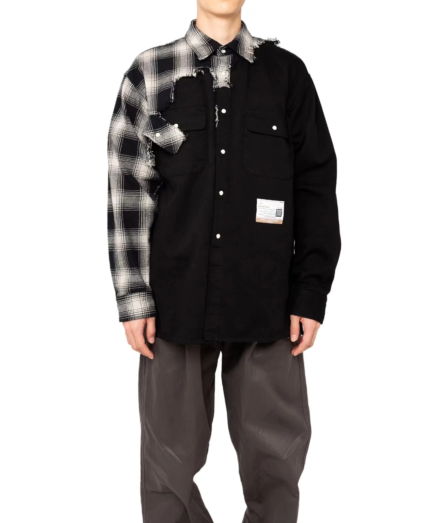 22aw Mihara Yasuhiro Sanyuan Kangyummy Irregular Patchwork Plaid jacket Shirts Outerwear