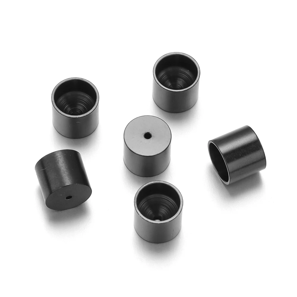 10 teile/los 6x6mm 5x3mm Edelstahl ohne Hebe code Verschlüsse End verbinder passen Leders chnur Armbänder Halskette für DIY Schmuck – Detail 10