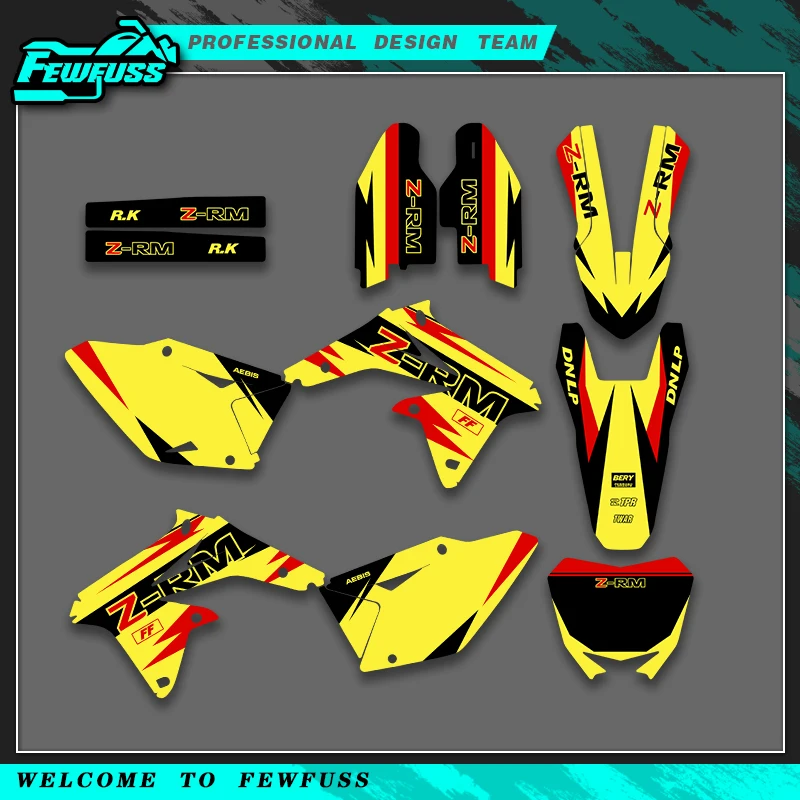 

Fewfuss For SUZUKI RMZ450 2008 2009 2010 2011 2012 2013-2017 Graphics Decals Stickers Motorcycle Background Custom Number