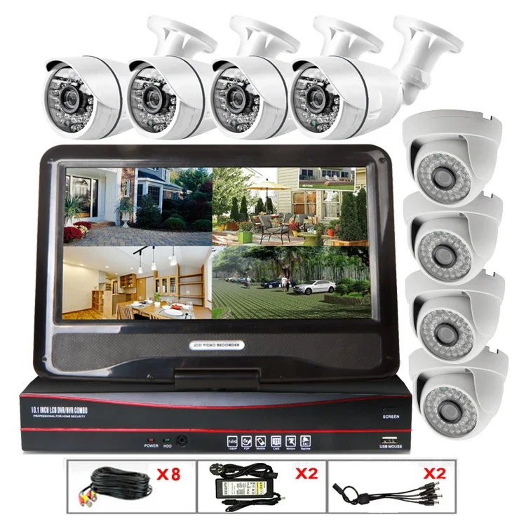 

Hd 8ch Ahd Dvr Kit with Screen Home Security System