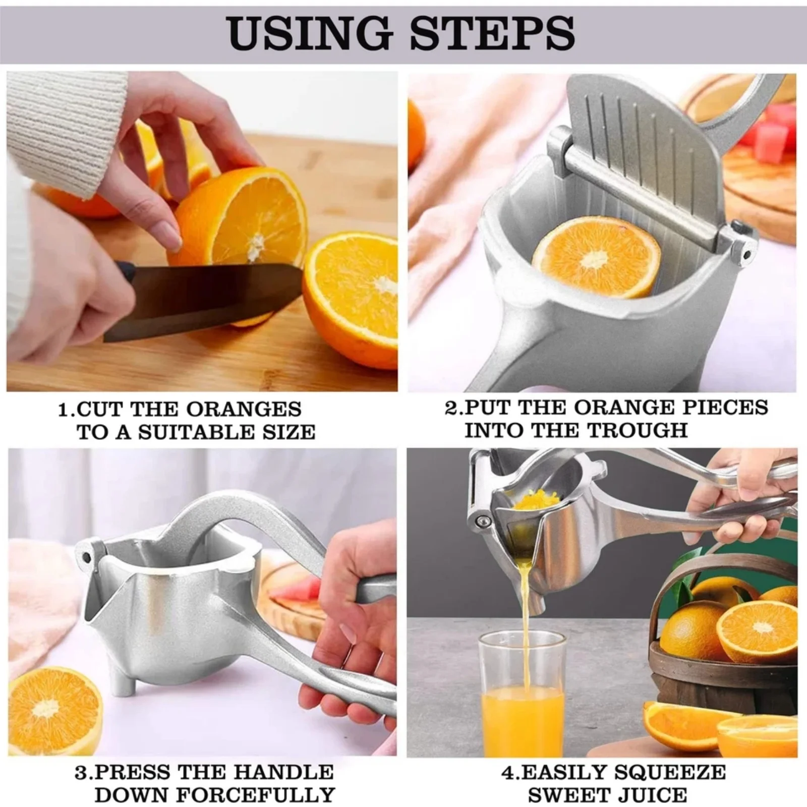 Lemon Squeezer Stainless Steel Manual Citrus Press Juicer Heavy Duty Rustproof view 6