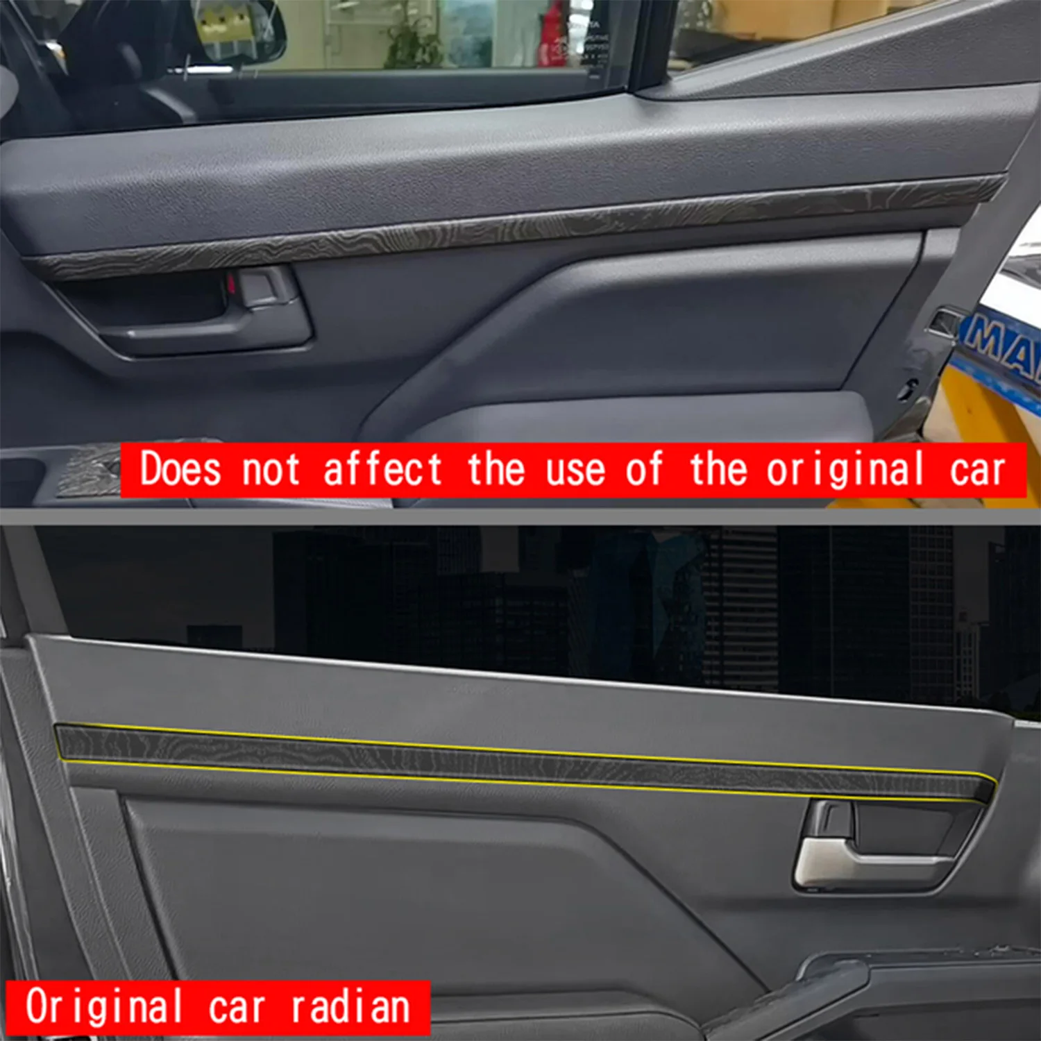 For Toyota 4runner 2025 Car Accessories ABS Plastic Front Door Panel Decor Cover Trim 4pcs