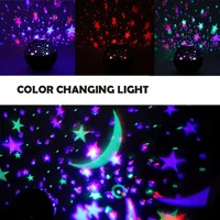 RGB Night Lights LED Projector Light Starry Moon Galaxy Projection Lamp 5V USB for Kids Present Christmas Gift Room Decorations 3