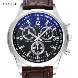 Top Luxury Brand YAZOLE Men Watches Sport Luminous Mens Quartz Watches Military Casual Leather Wristwatch Clock Men reloj hombre