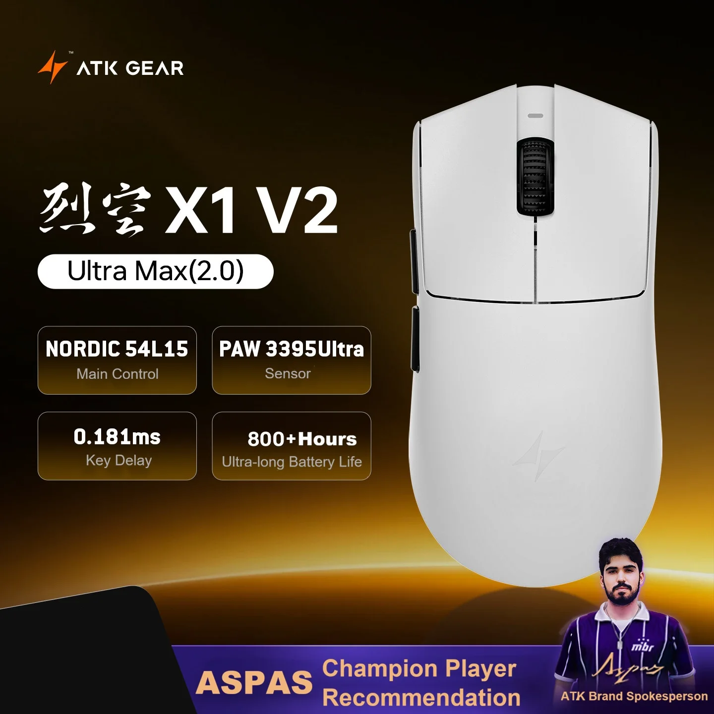 ATK X1 V2 Ultimate 2.0 Mouse Wireless PAW3950Ultra 54g Lightweight 42000DPI 750IPS 0.163ms Low Latency Gamer Accessory Gifts image 3