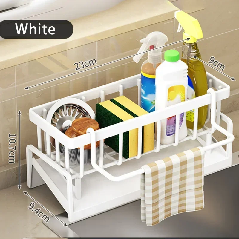 Kitchen Drain Rack Sponge Racks Household Sink Rag Basket Dishwashing Sponge Towel Drain Plastic Shelf Bathroom Accessories