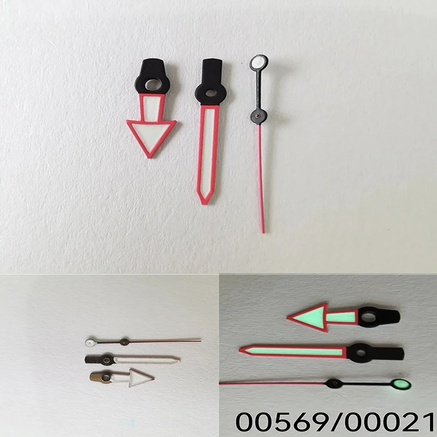Watch pointer set modification Sei-ko 5 NH35 NH36 4R36 C3 green luminous watch pointer