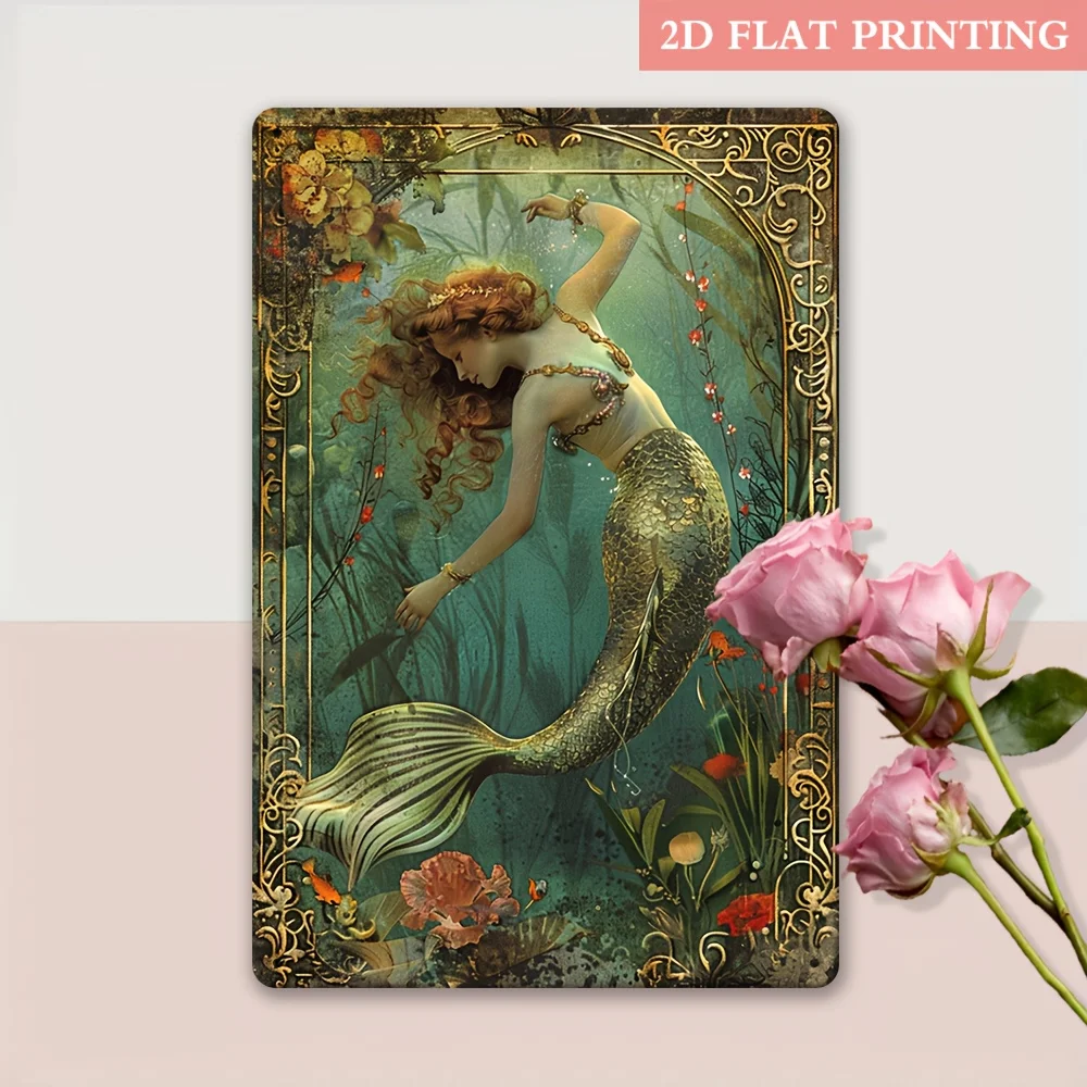 2D Flat - A 2D Flat Pattern Depicted on A Vintage Metal Tin Sign, Perfect for Home Decor. This Fun Wall Art Is Suitable Homes