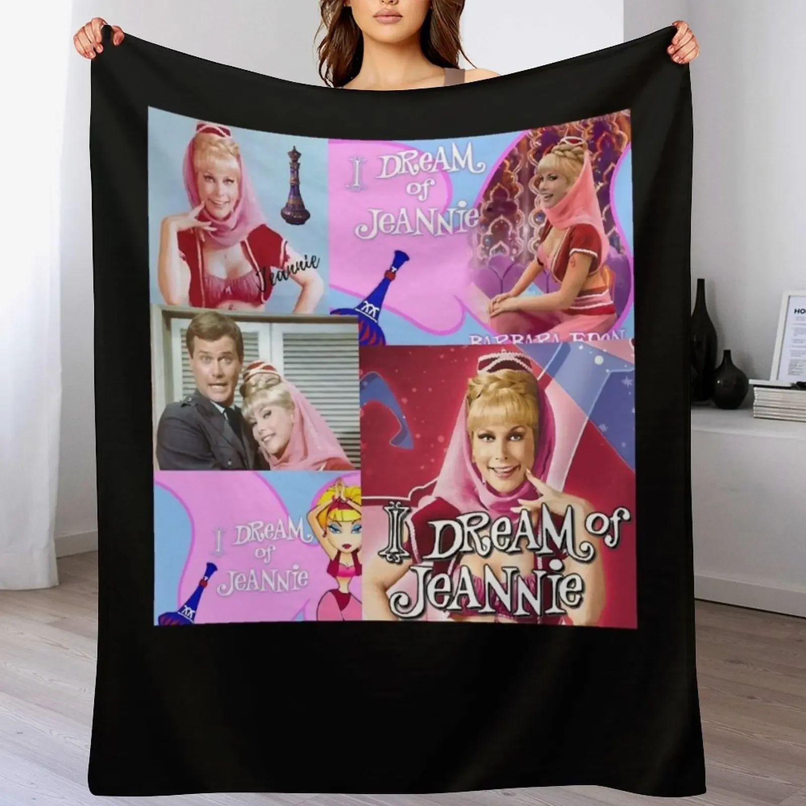 Funny Gift For Dream of Jeannie Retro Vintage Throw Blanket Portable Lightweight Blanket for Travel Camping