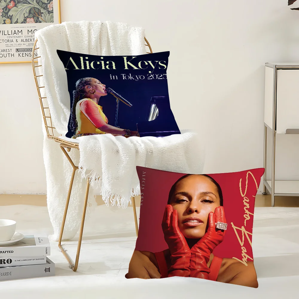 A-Alicia Keys Singer In Tokyo Pillow Case Suitable For Bedrooms Living Rooms Cars Home Decoration
