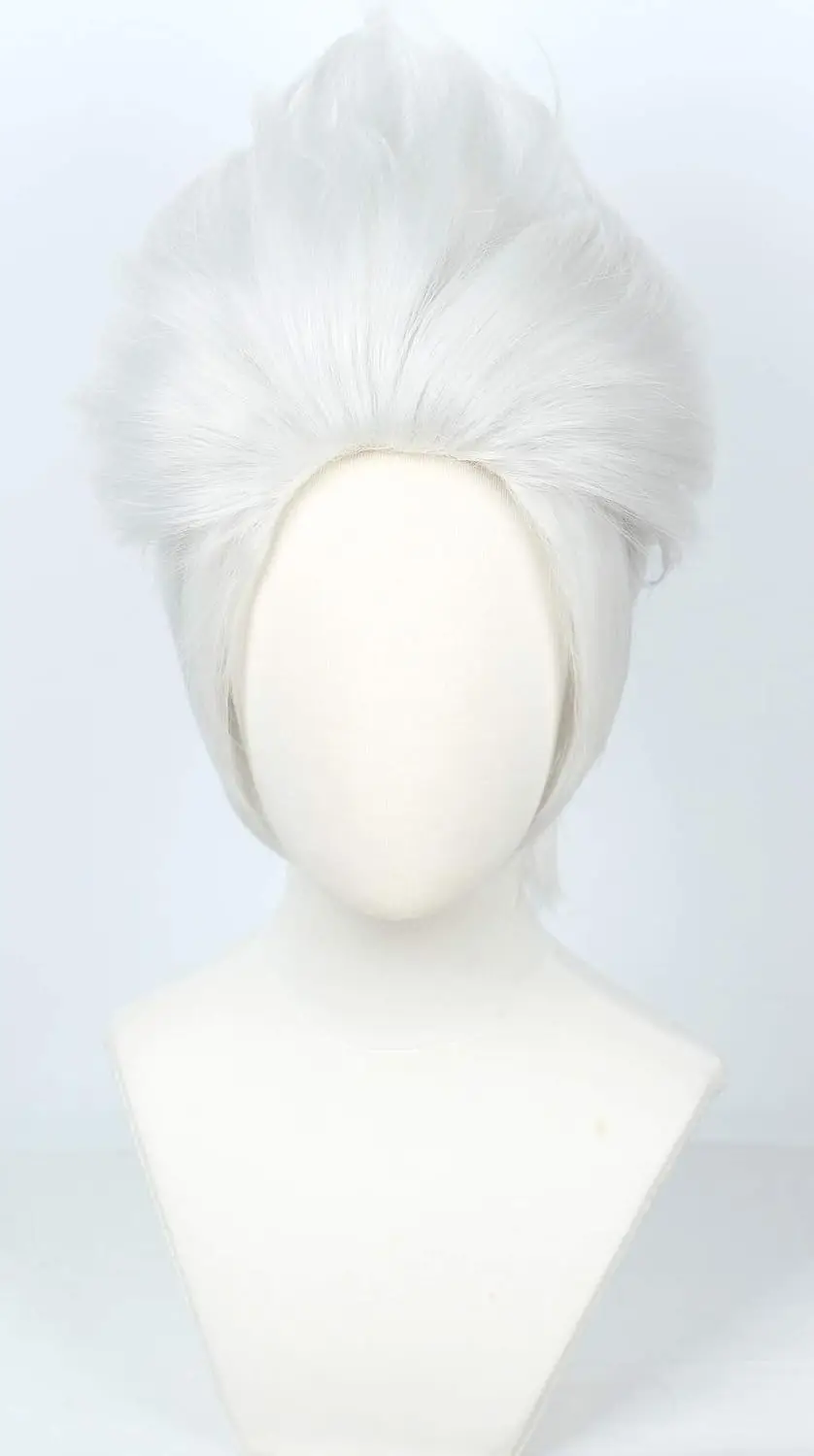 Short Layered Cosplay Wig Halloween Costume Silvery White Wig Not Style