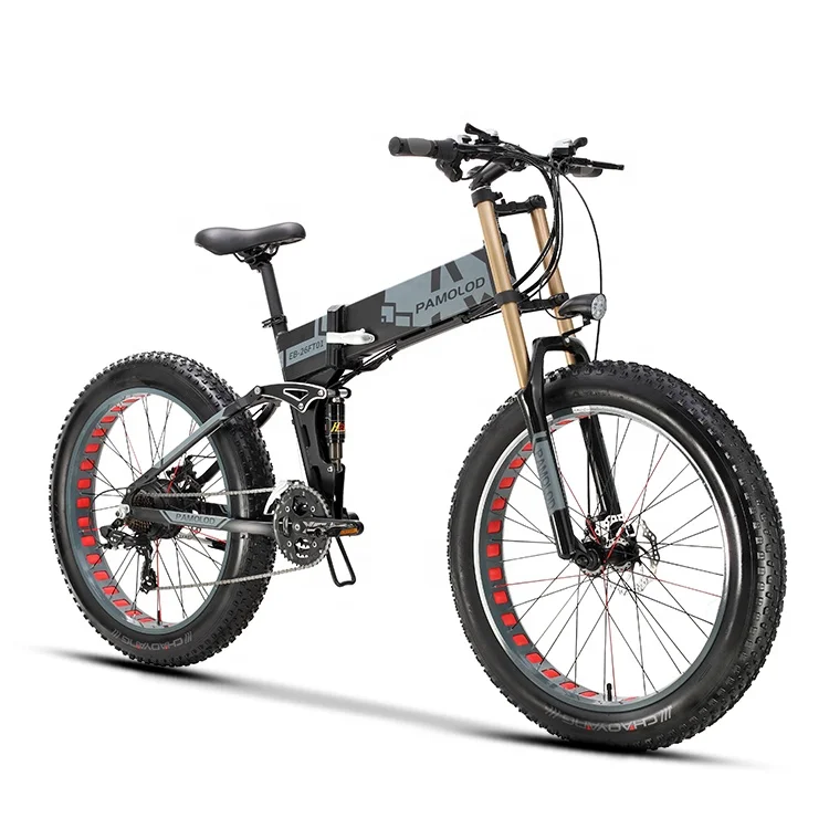 2023 New 500w 48v Fat Tire Remote Folding Electric Bicycle 26 Inch Lithium Battery Rear Hub Motor Electronic Digital Sensor