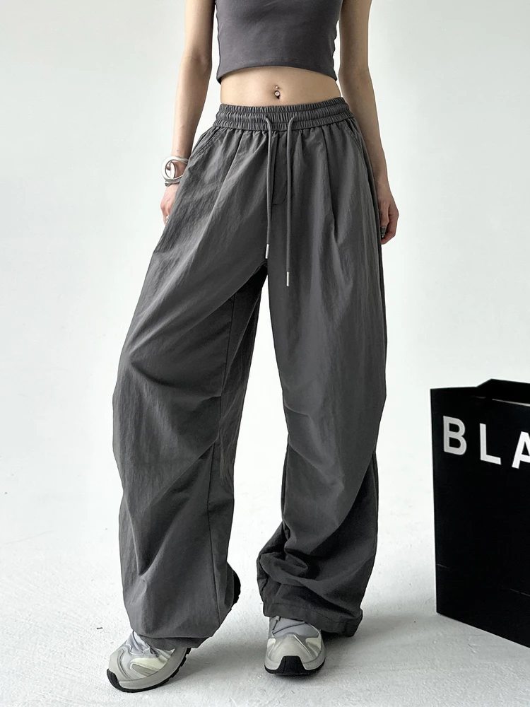 ay High Waist Workwear Pants for Women Summer 2025 Dance Spor American Brand Qui Dry Straight Leg Trousers