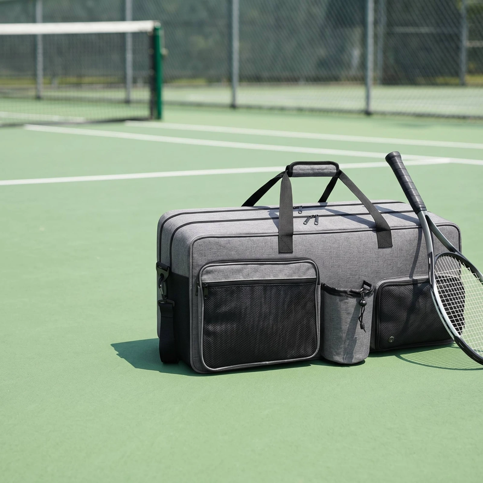Tennis Racket Bag with Shoe Compartment Ventilated Tennis Bag with Shoe Compartment Sturdy Large-Capacity for Athletes