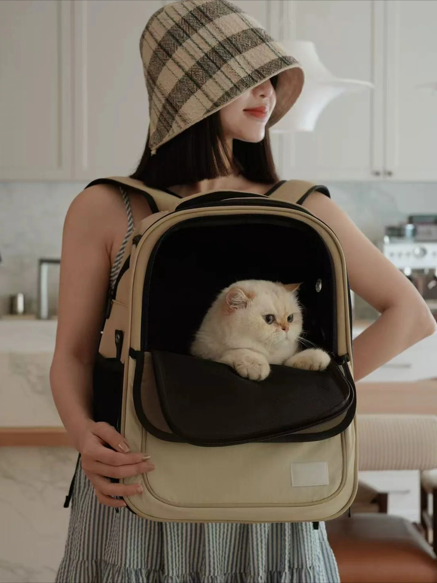 

Cat bag portable go out double shoulder pet bag light cat travel cat cage dog large capacity backpack breathable