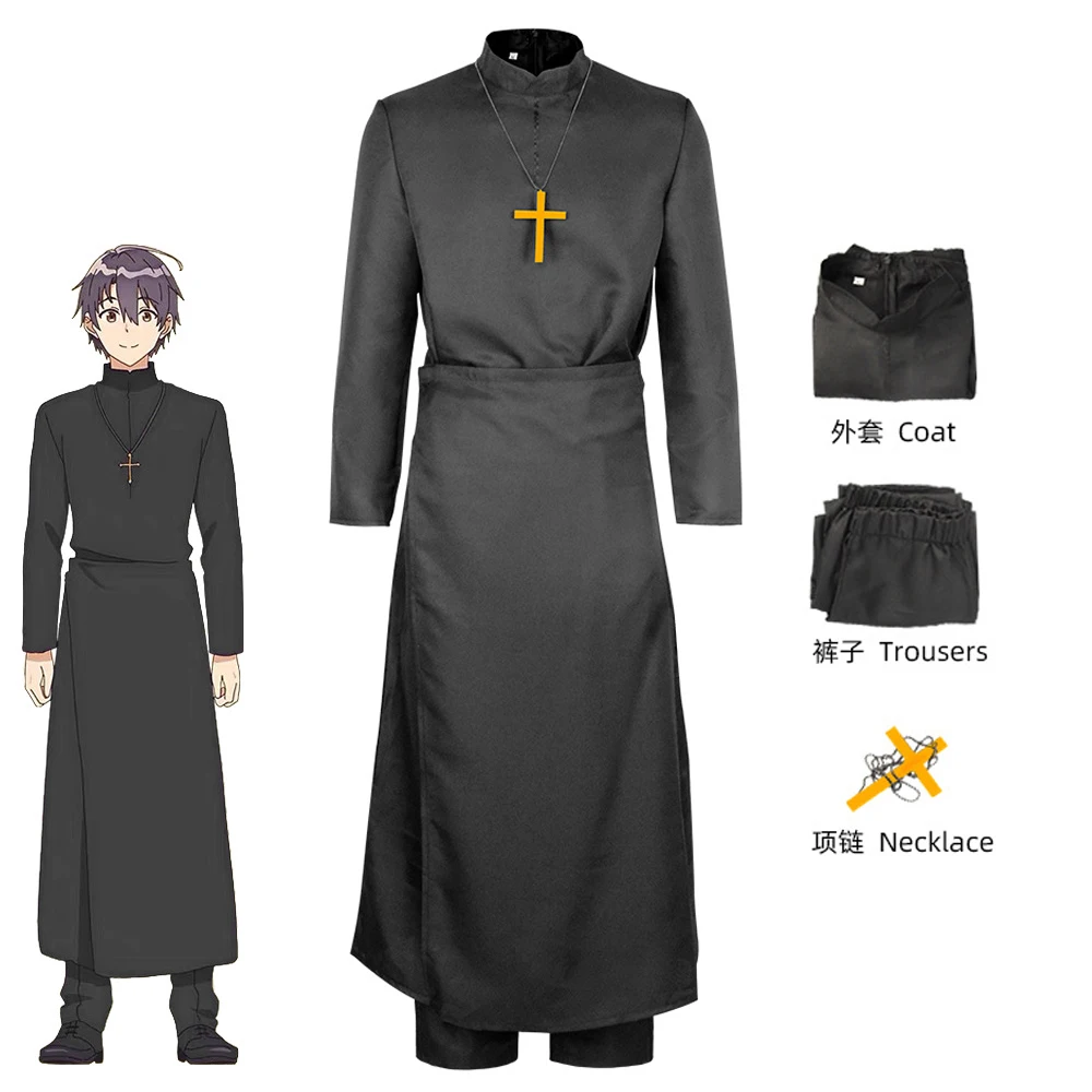 Saint Cecilia and Pastor Lawrence Cosplay Lawrence Costume Coat Jumpsuit Anime Uniform Halloween Christmas Carnival Full Set