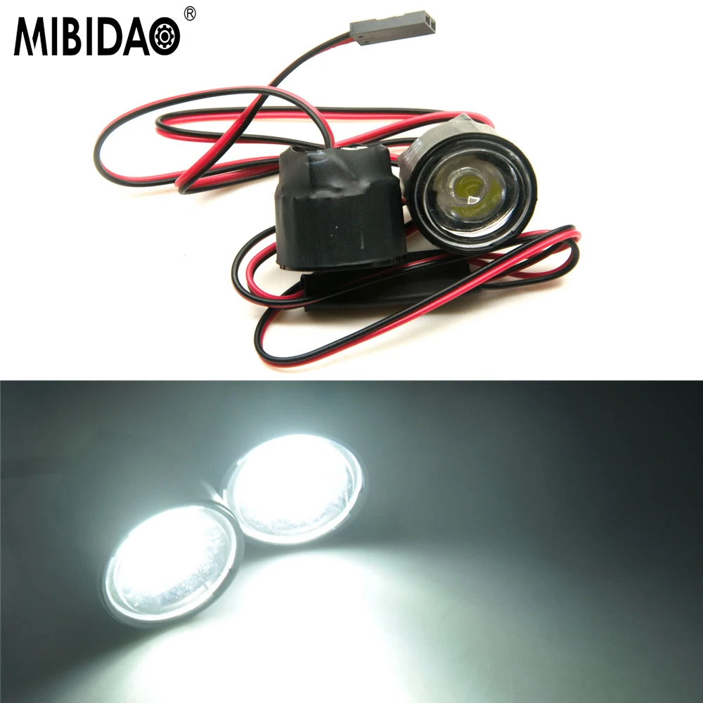 MIBIDAO 1 W/3 W สีขาวไฟ Led กระพริบไฟหน้าสําหรับ 1/10 รุ่น RC Drift รถอะไหล่