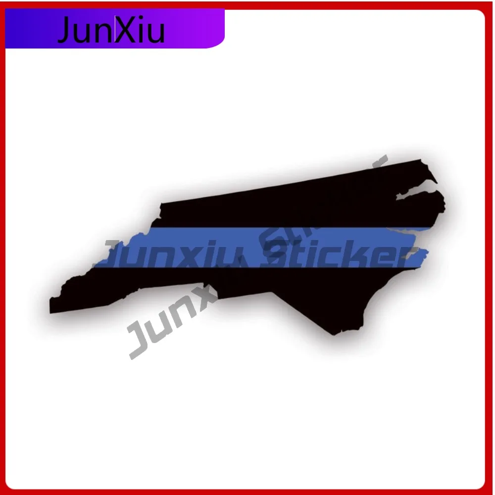

Bold North Carolina State Shaped The Thin Blue Line Sticker Decal American Made Uv Protected Police First Responder Law