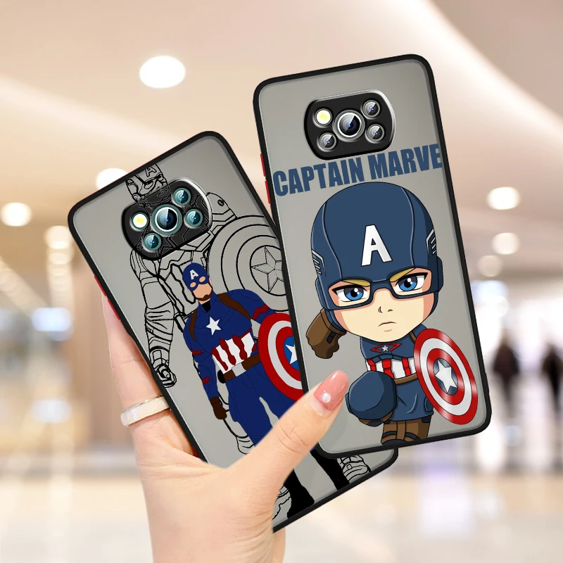 Captain Hero Surprise Frosted Translucent For Xiaomi Mi Poco X5 X4 X3 M6 M5S M5 M4 M3 F5 F4 F3 GT Pro 5G Funda Phone Case