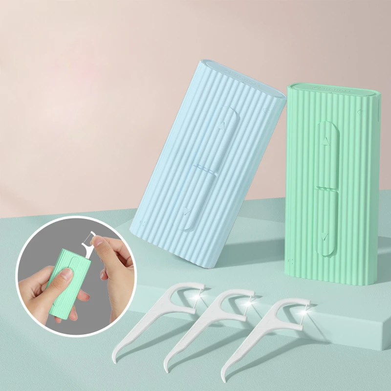 

Disposable Flosser Storage Automatic Floss Box Oral Cleaning Portable Travel Convenient Floss Pick Dispenser