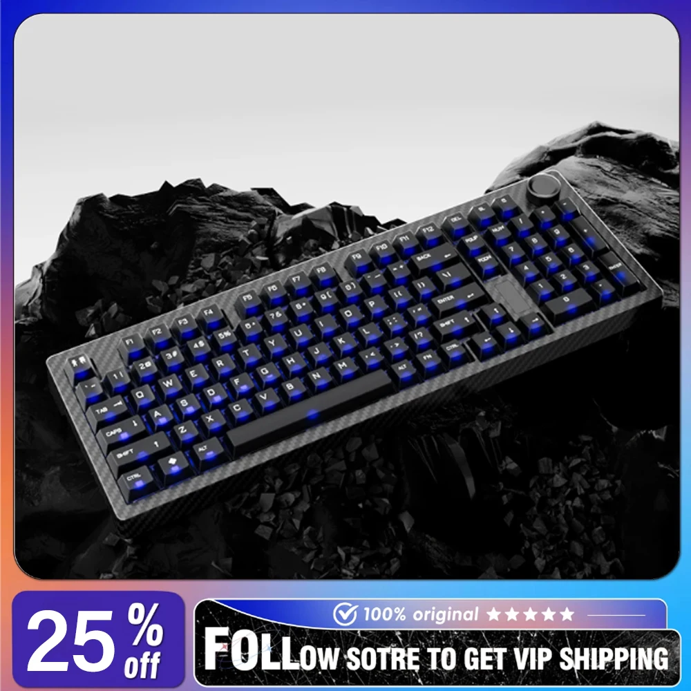 SKN Qinglong Carbon Fiber Mechanical Keyboard Wireless Tri-mode MAGIC CARPET LEVITATION RGB Dual 8k ZMK E-sports Game Keyboard