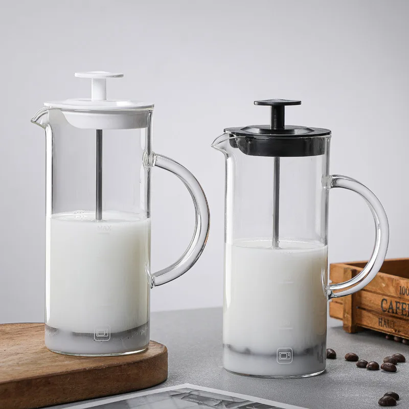 

Milk Frother, Milk Frother, Manual Glass Coffee Pot, Coffee Milk Frother, Glass Press Pot