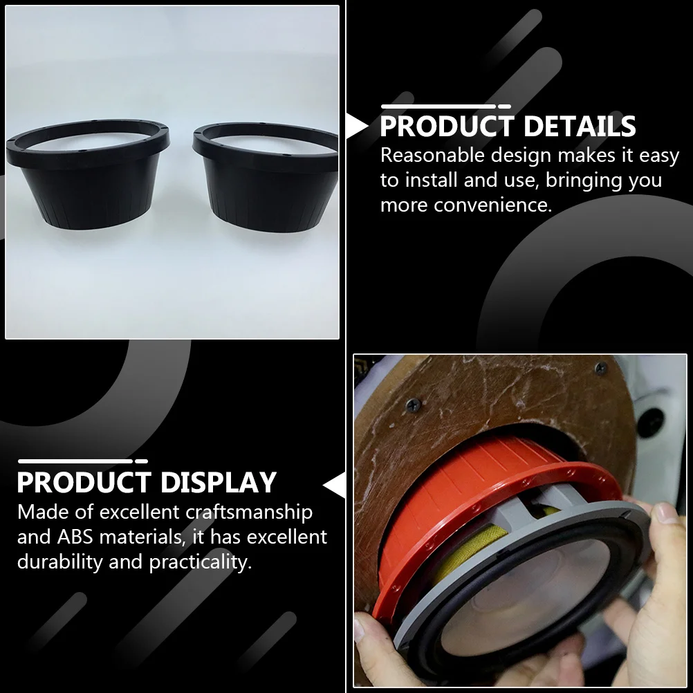 

2Pcs 6.5 Inch Auto Speaker Waterproof Cover Heavy Duty ABS Construction Car Audio Replacement Pad Door Stereo Shield