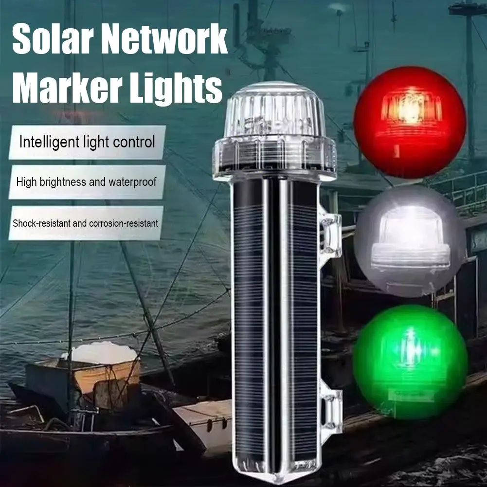 Solar Ocean Signal Light Navigation Signal Light Waterproof Accessories Fishing And Light Led Night Yacht Warning Boat Flas L3q5