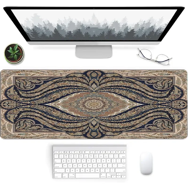 Gorgeous retro Persian pattern Large gaming mouse pad non-slip rubber base seamed edges 900x400 XXL keyboard Desktop pads for PC