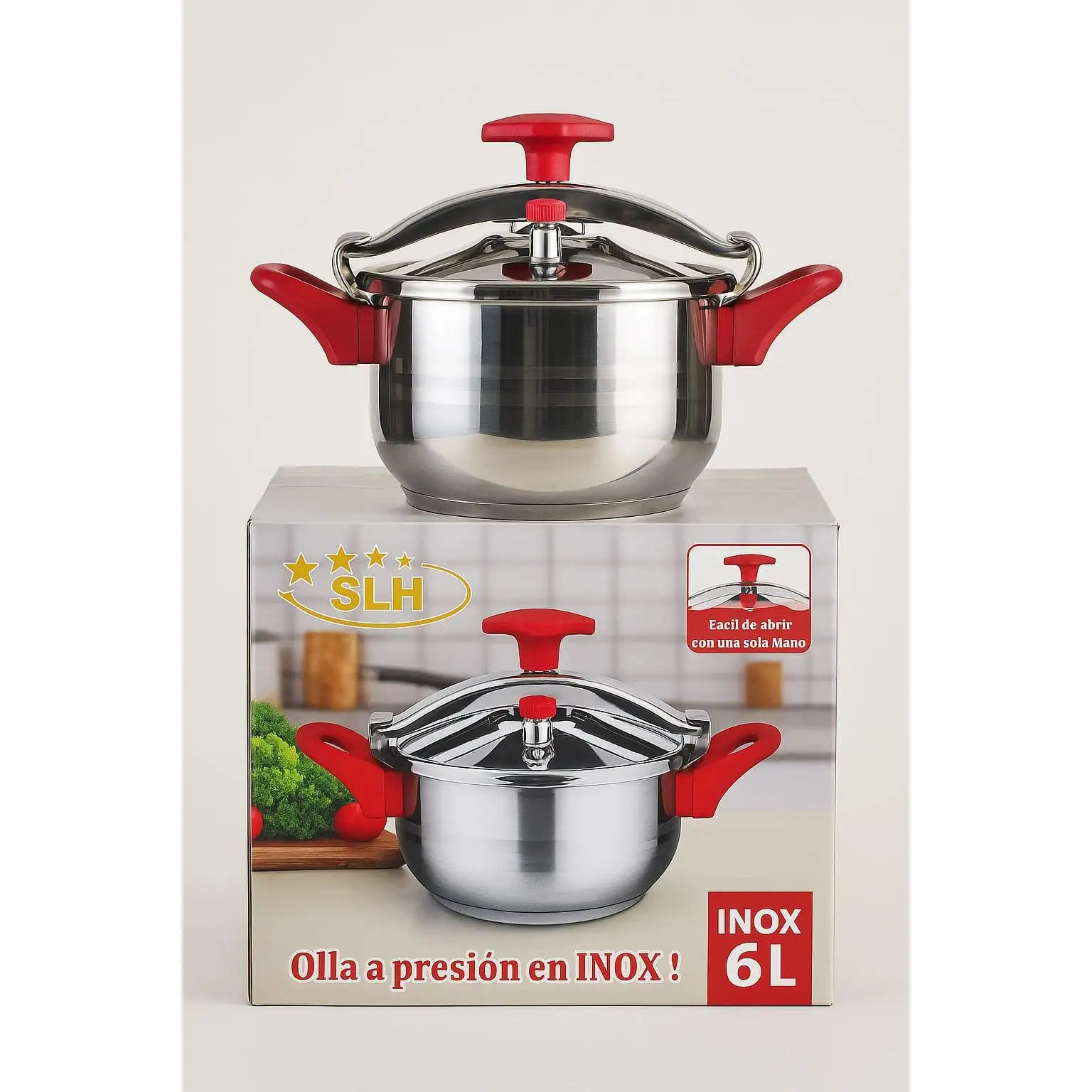 Olla MR a Presión EXPRESS   de Acero Inoxidable INOX de Alta Calidad – Segura y Duradera para Cocina Diaria, Compatible con Vitrocerámica y Gas Butano