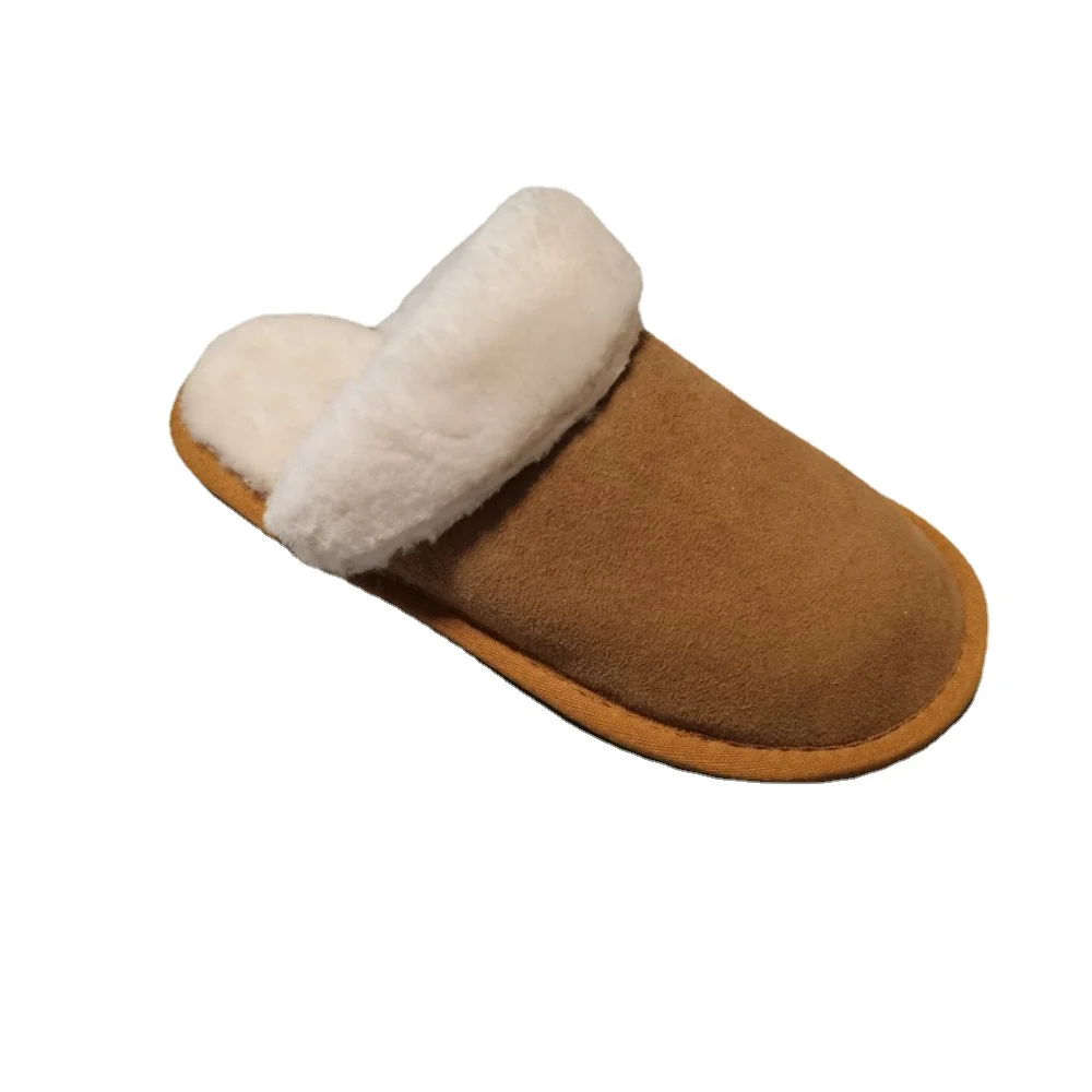 Winter  shearing fur Thickened Men's and Women's Sheepskin and Wool Whole Skin Slippers for Warm and Anti slip