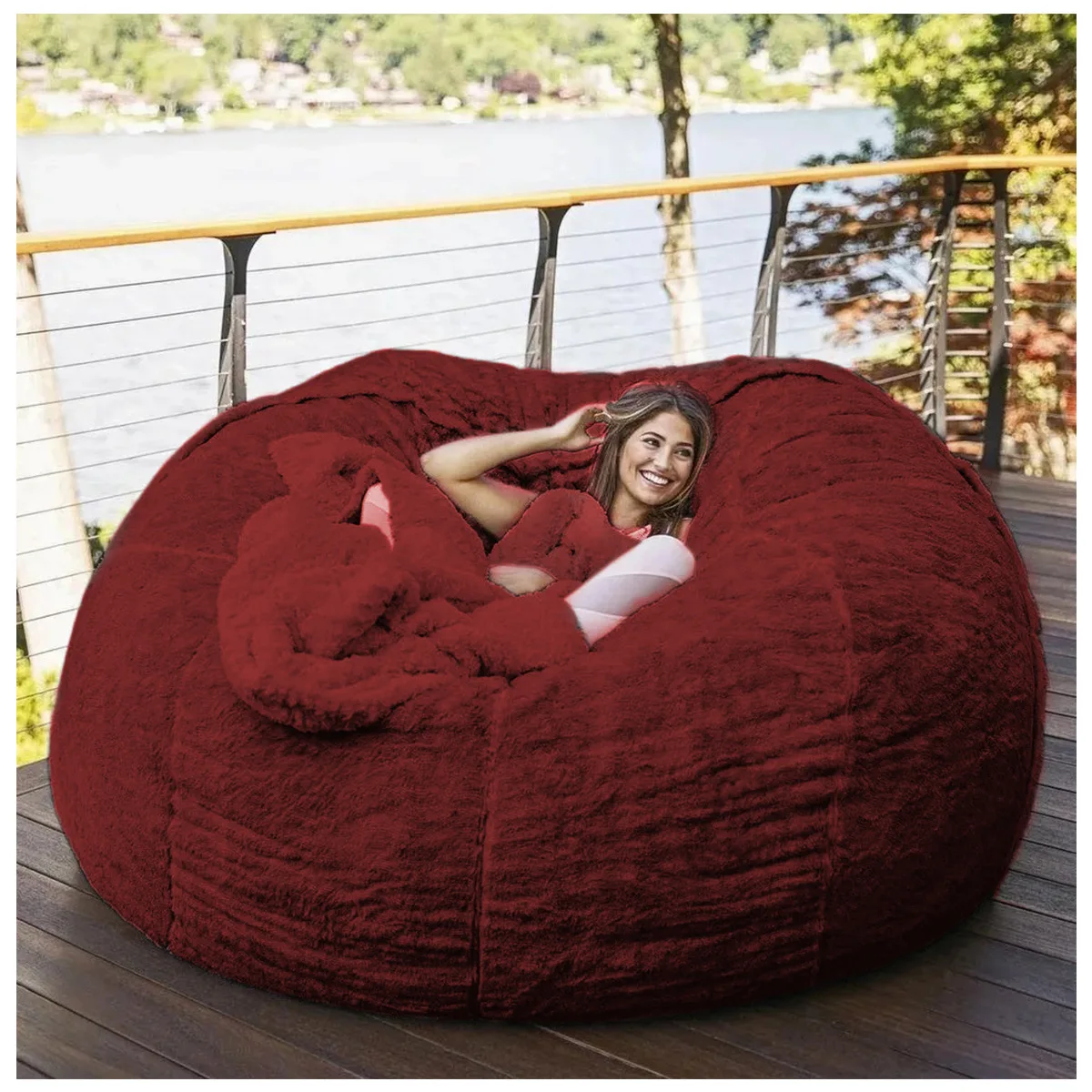 

Amazon AliExpress hot buy plush bean bag cover home decoration new super soft lazy sofa cover 7FT