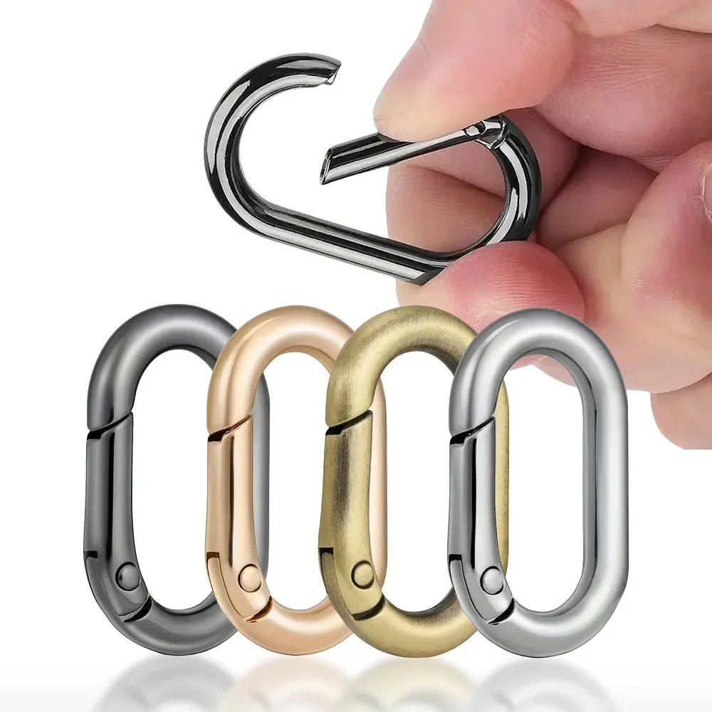 

5Pcs 13-40mm Oval Spring O Ring Openable Metal Buckles Small Carabiner Rings Keychain Clips Buckle Strap Snap Loop Hook Fastener