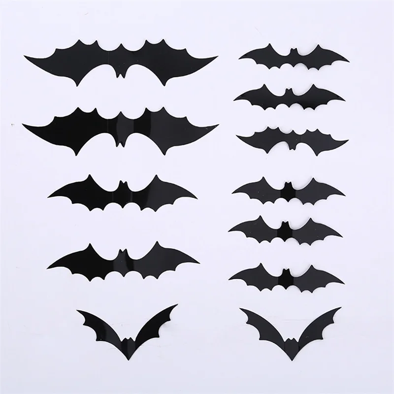 Halloween Decorations Hollow Easy To Apply Spooky Add A Touch Of Terror Detachable Removable Bat Sticker Bat Wall Sticker Black
