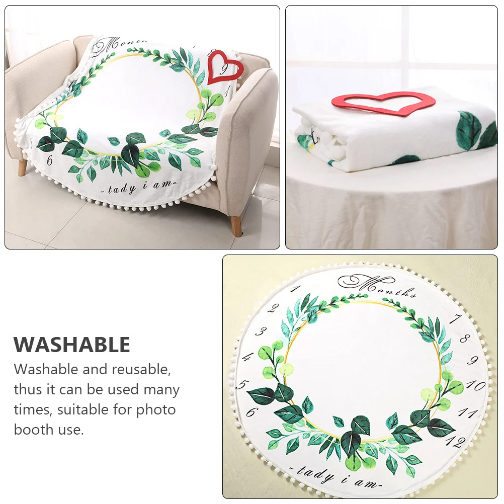 

1Pcs Flannel Baby Blanket Wrapping Cloth White Green Adorable Photo Prop Washable Reusable Growth Memory Flannel Blanket