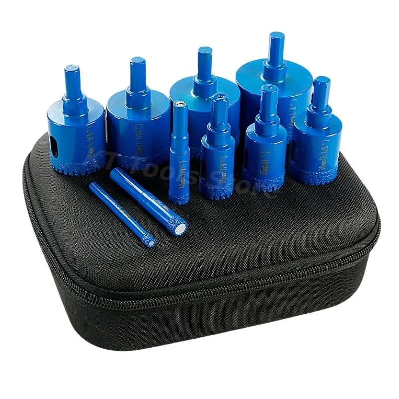 

10 шт./компл., открывалка для зубчатых отверстий 6/10/12/20/25/30/35/40/45/50 мм, алмазная кольцевая пила, сверла для плитки для керамической плитки, кварцевого мрамора