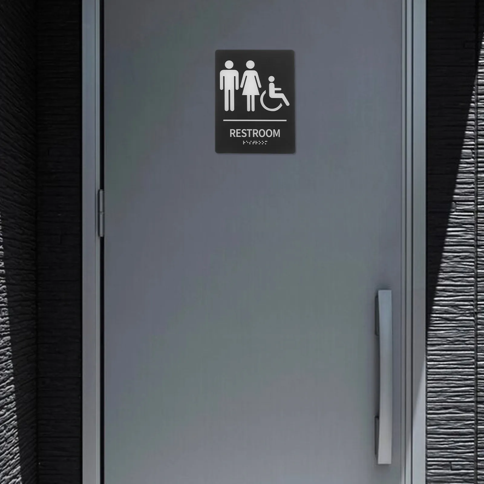 Braille Restroom Sign Acrylic Self-Adhesive Decal Replacement for Public Restroom Accessibility Visual Impaired